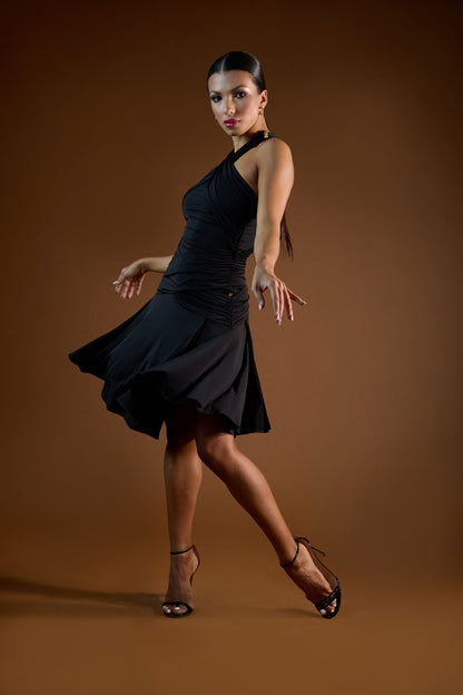 Ruched Neckline Short Dress