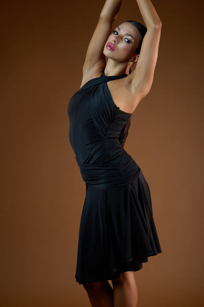 Ruched Neckline Short Dress