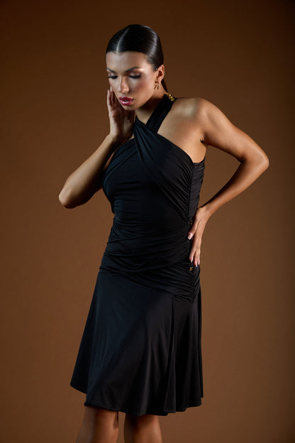 Ruched Neckline Short Dress