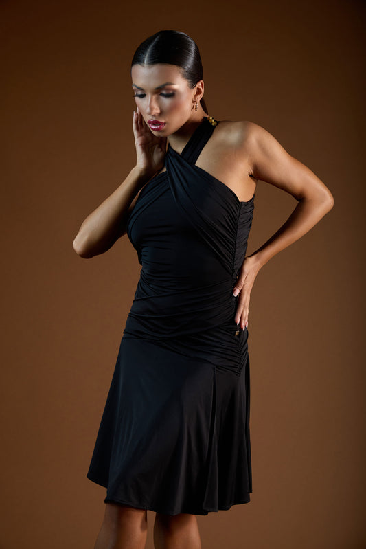 Ruched Neckline Short Dress