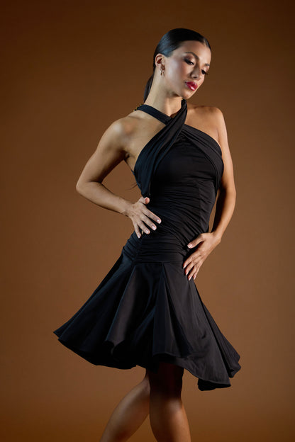 Ruched Neckline Short Dress