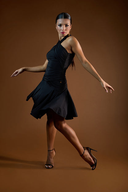 Ruched Neckline Short Dress