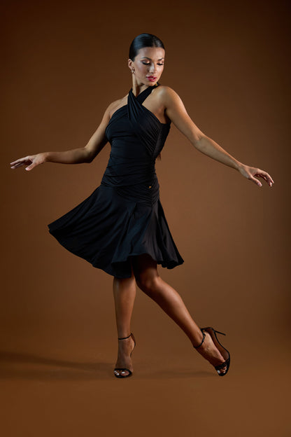 Ruched Neckline Short Dress