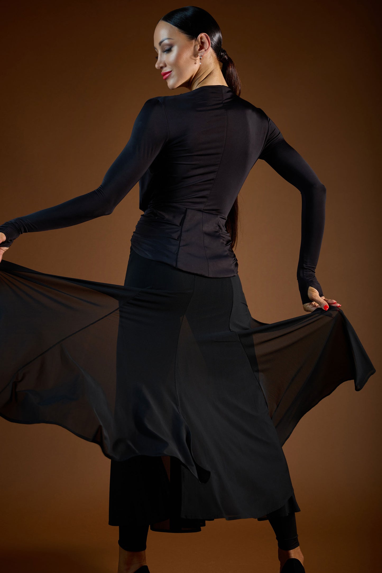 See-Through Long Skirt with two slits
