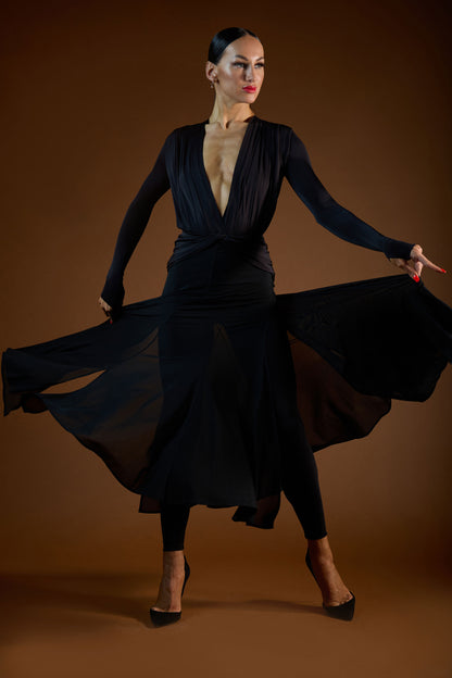 See-Through Long Skirt with two slits