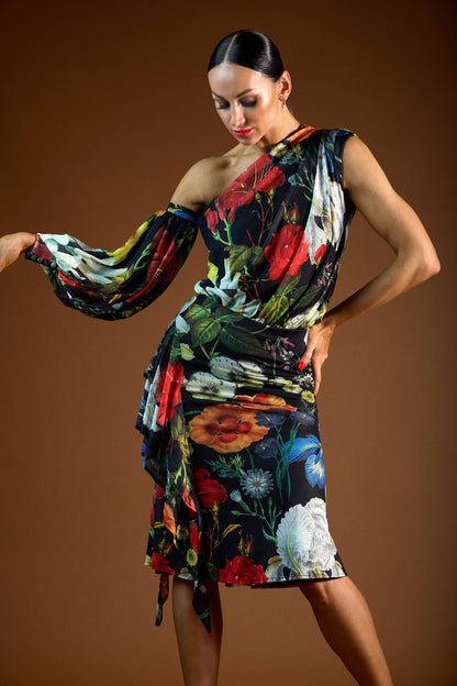 Floral Print Ruffle Short Skirt