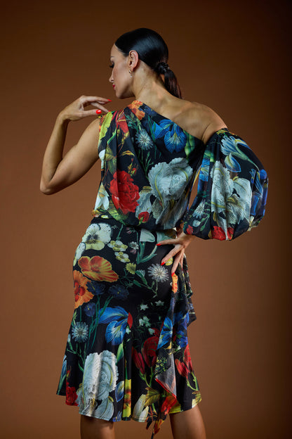 Floral Print Ruffle Short Skirt