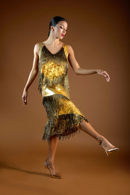 Beaded Fringe Short Skirt