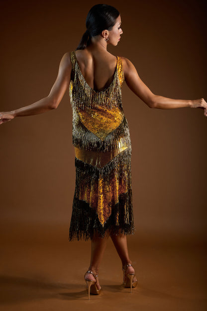 Beaded Fringe Short Skirt