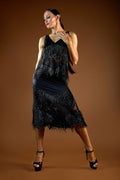 Beaded Fringe Short Skirt