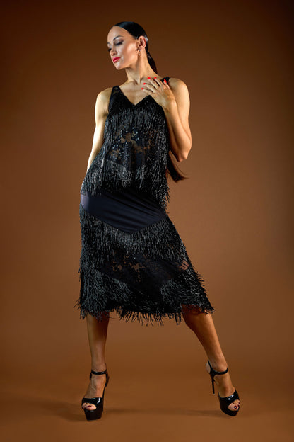 Beaded Fringe Short Skirt