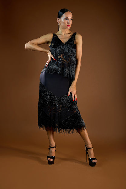 Beaded Fringe Short Skirt