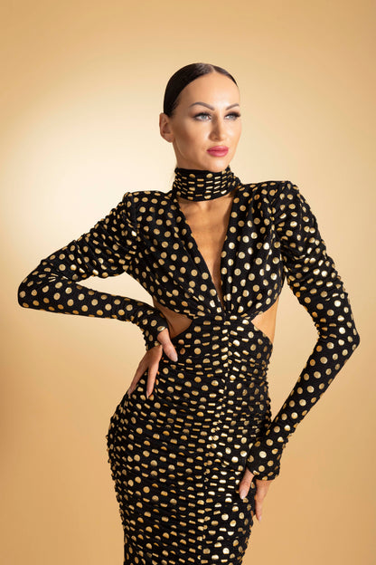 Open Back Long Sleeves Evening Dress