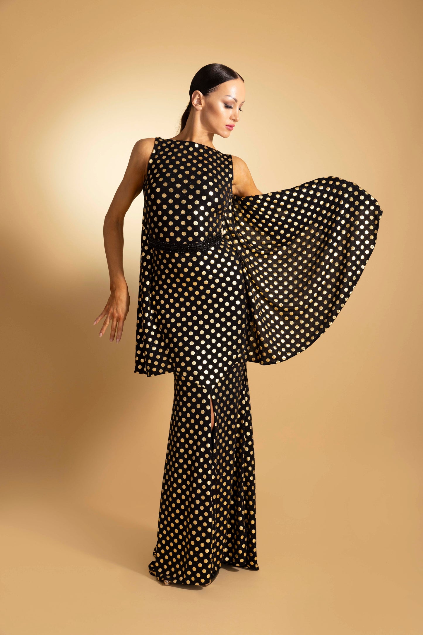 Sleeveless Bat Wing Back Evening Dress