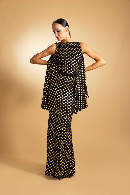 Sleeveless Bat Wing Back Evening Dress