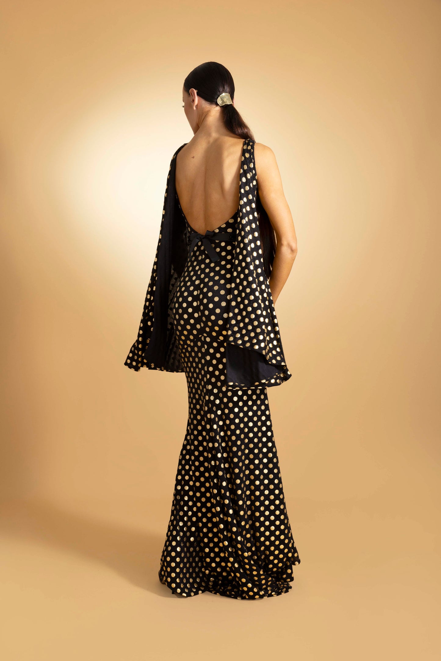 Sleeveless Bat Wing Back Evening Dress