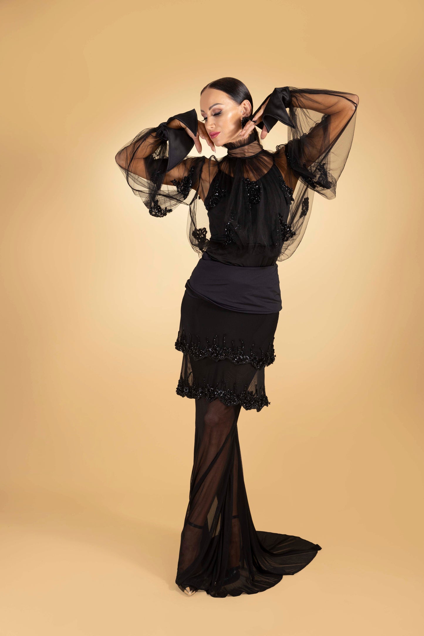 Beaded Layers Long Skirt