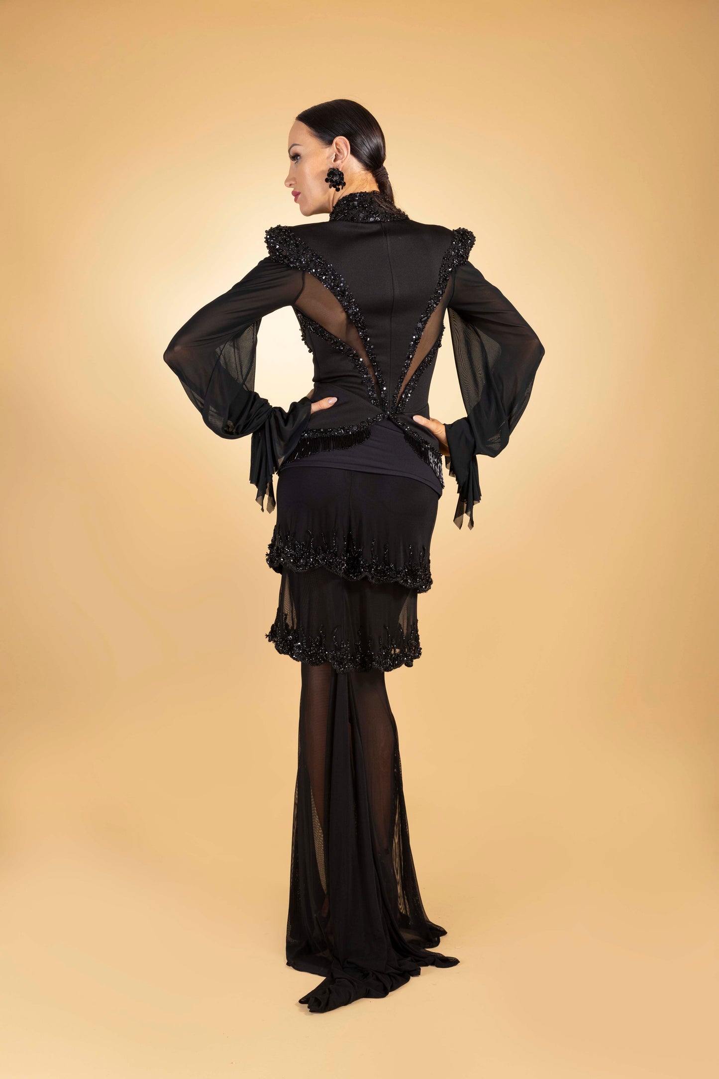 Beaded Layers Long Skirt