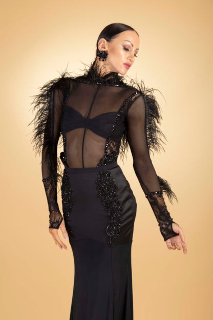 Feather Open Back Bodysuit