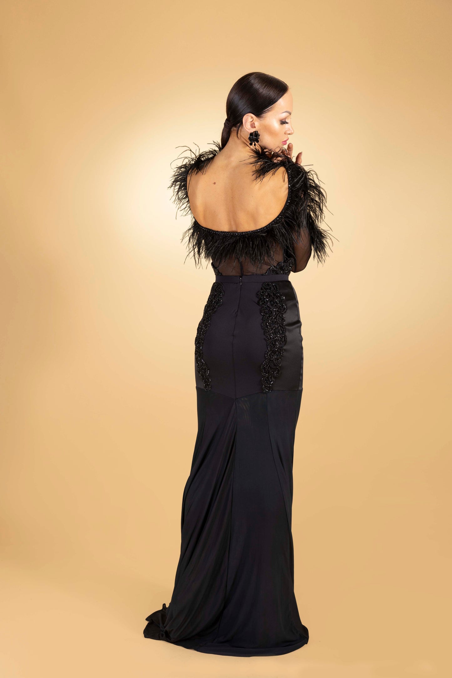 Feather Open Back Bodysuit