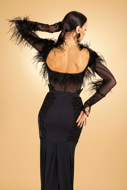 Feather Open Back Bodysuit