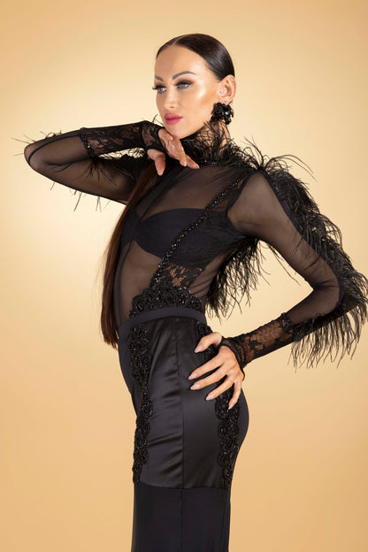 Feather Open Back Bodysuit