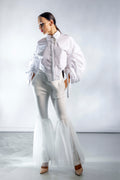 Bow Pleated Long Sleeves Shirt