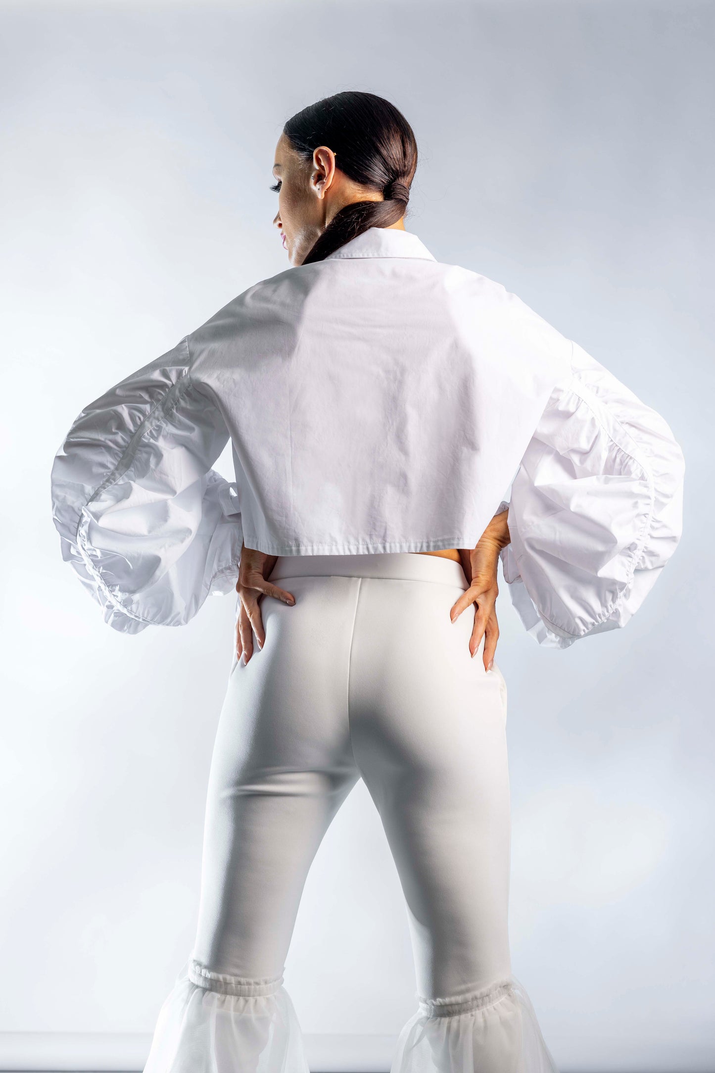 Bow Pleated Long Sleeves Shirt