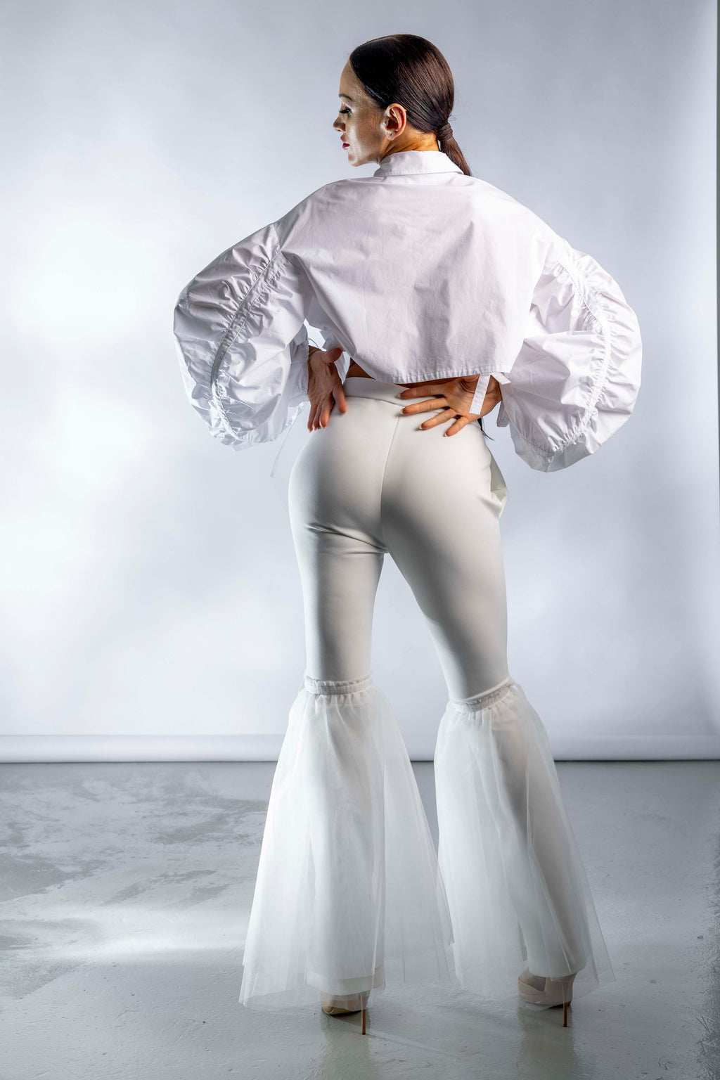 Bow Pleated Long Sleeves Shirt