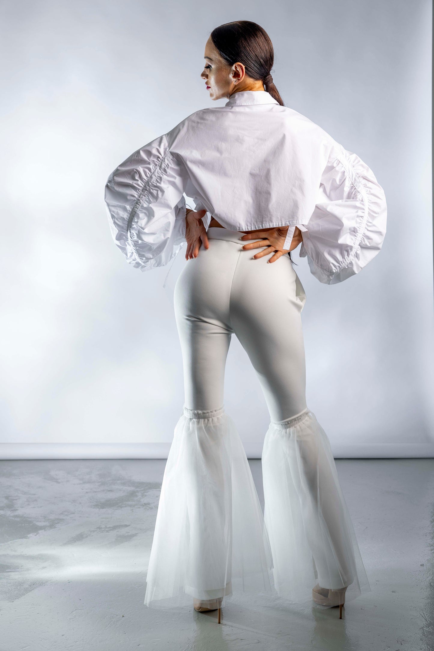 Bow Pleated Long Sleeves Shirt