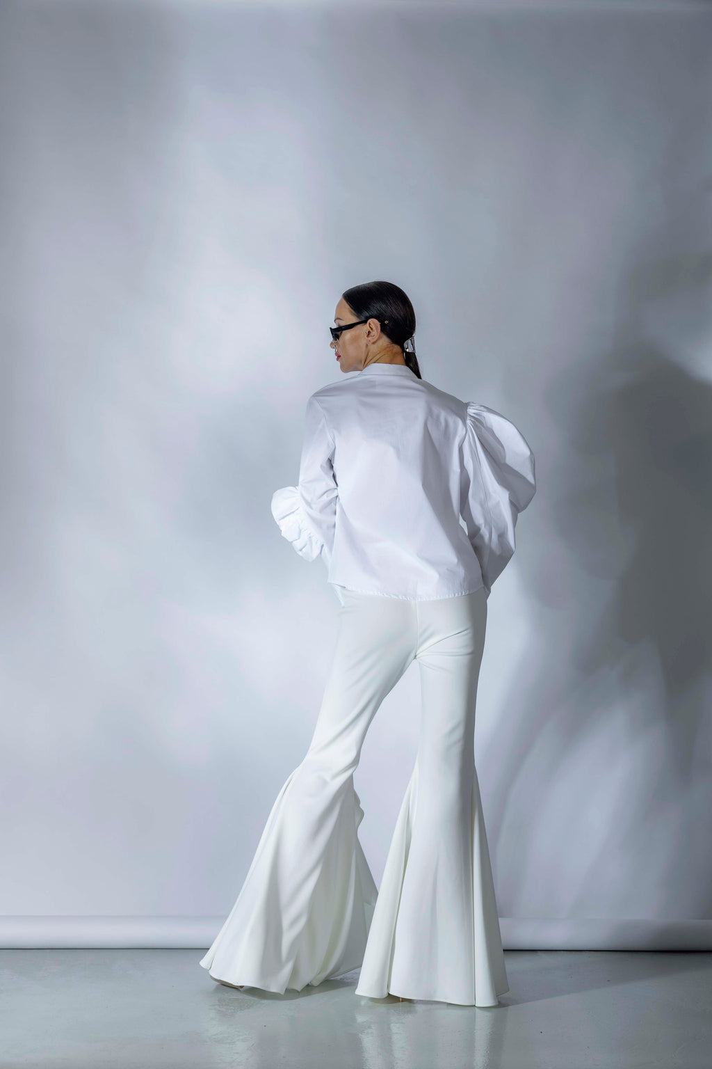 Asymmetric Ruffles Long Sleeves Shirt