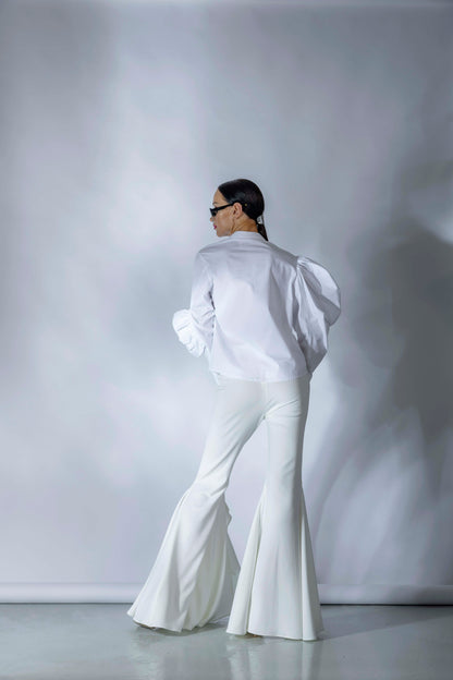 Asymmetric Ruffles Long Sleeves Shirt