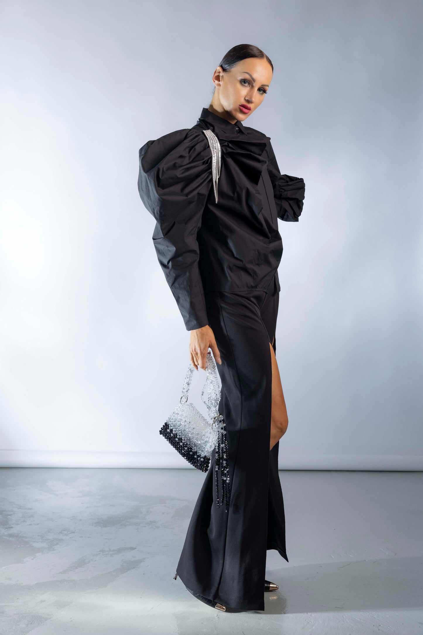 Asymmetric Ruffles Long Sleeves Shirt