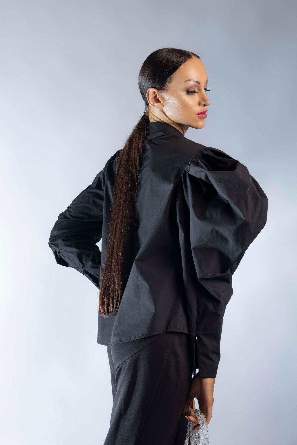 Asymmetric Ruffles Long Sleeves Shirt