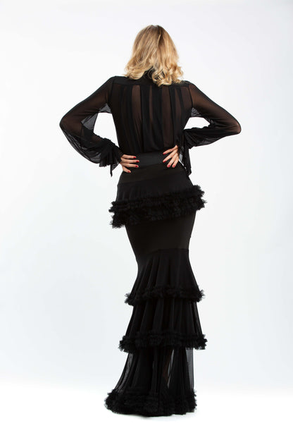 Ruffle Layers Long Skirt