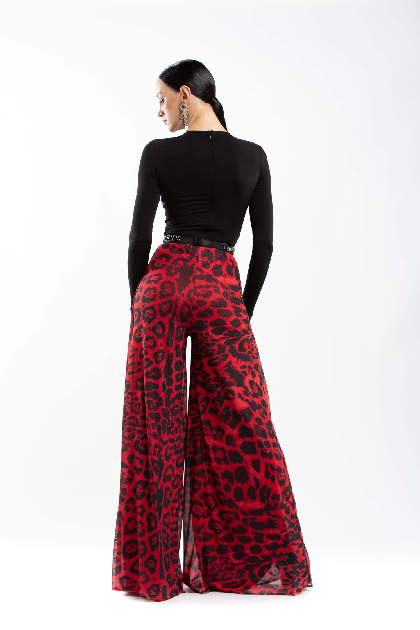 Leo Print Wide Leg Pants