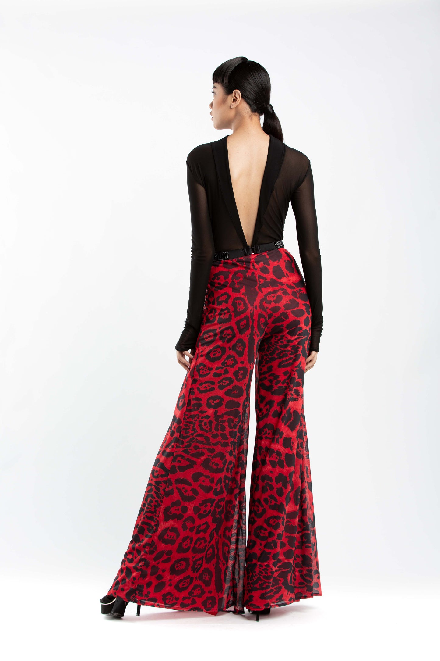 Leo Print Wide Leg Pants