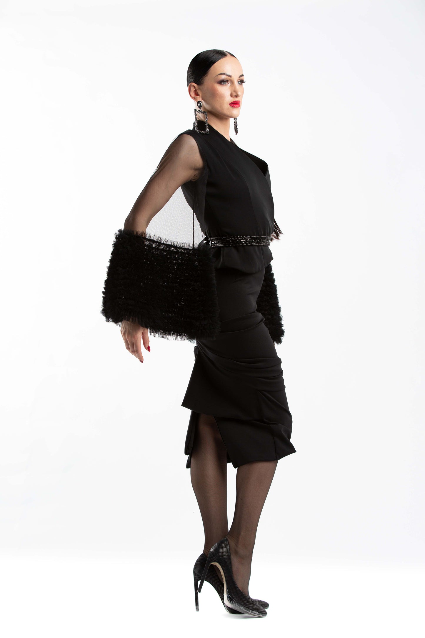 Puff See-through Sleeves Jacket