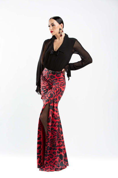 V-neck Bow Long Sleeves Top