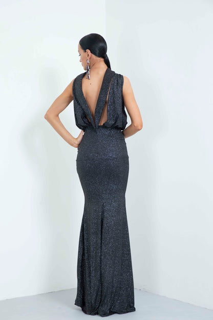 Sleeveless Open Back Moonlight Evening Dress