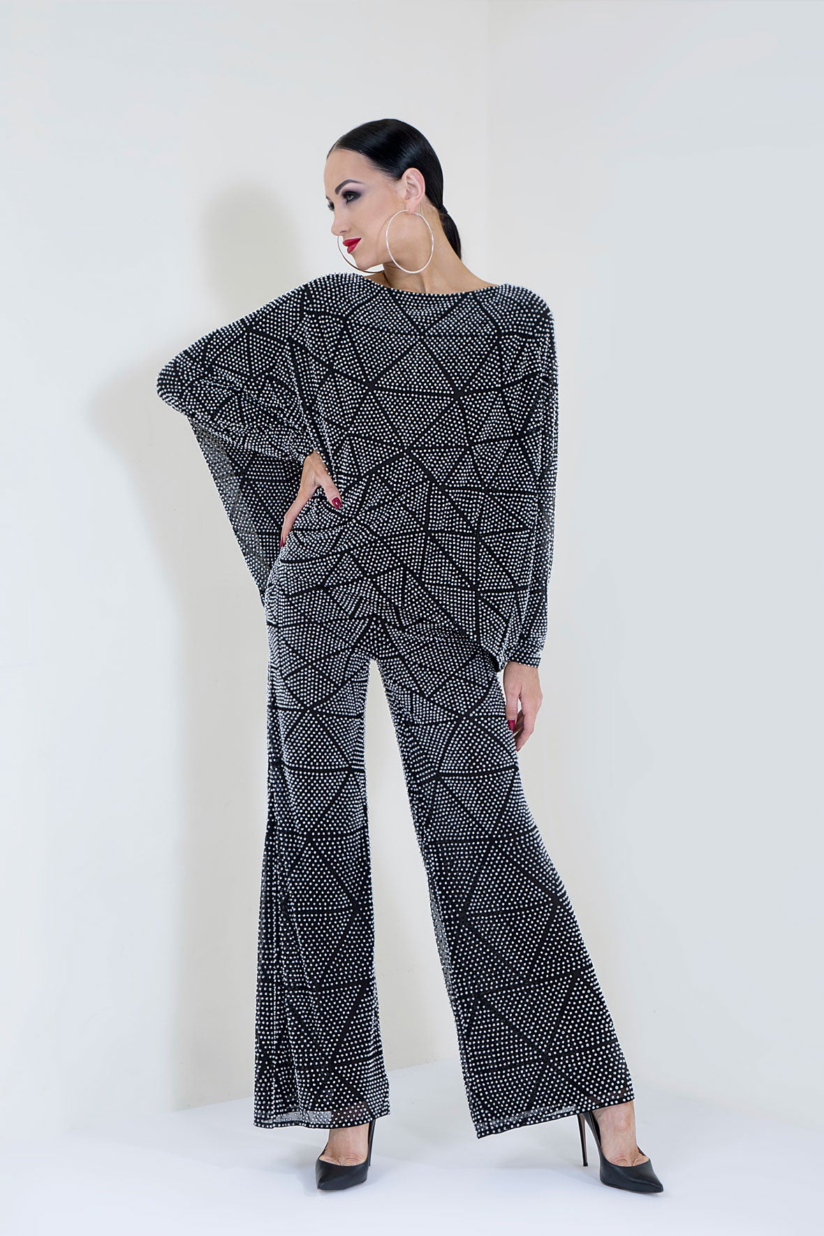 Bat Wing Sleeves Hot Fixed Top